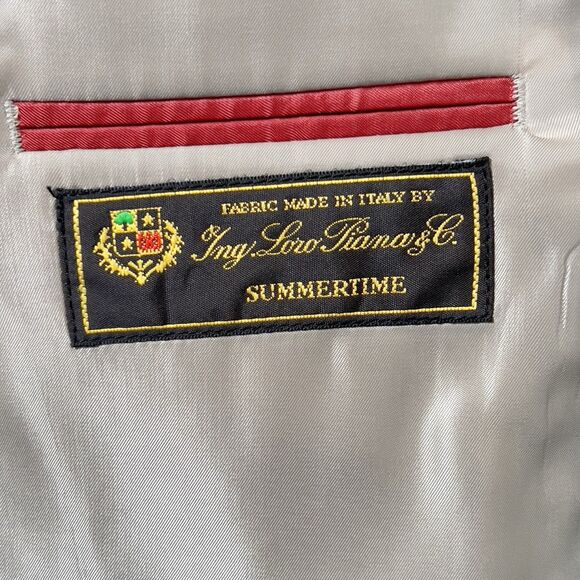 TailoRed Loro Piana Blazer Mens Sz 44R Plaid 2 Button Silk Wool Linen Blend - Picture 8 of 16